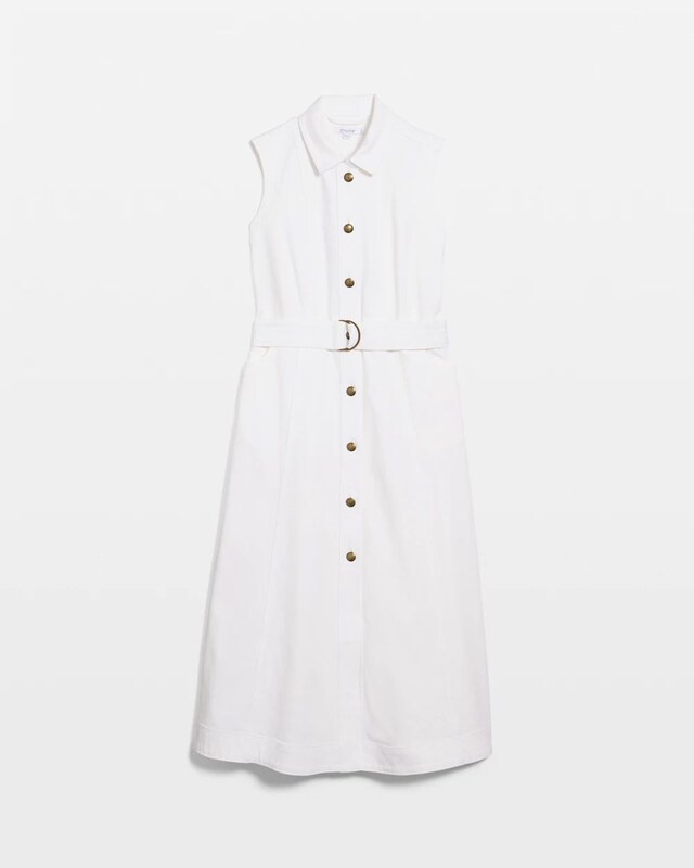 Denim Sleeveless Shirtdress - image 5